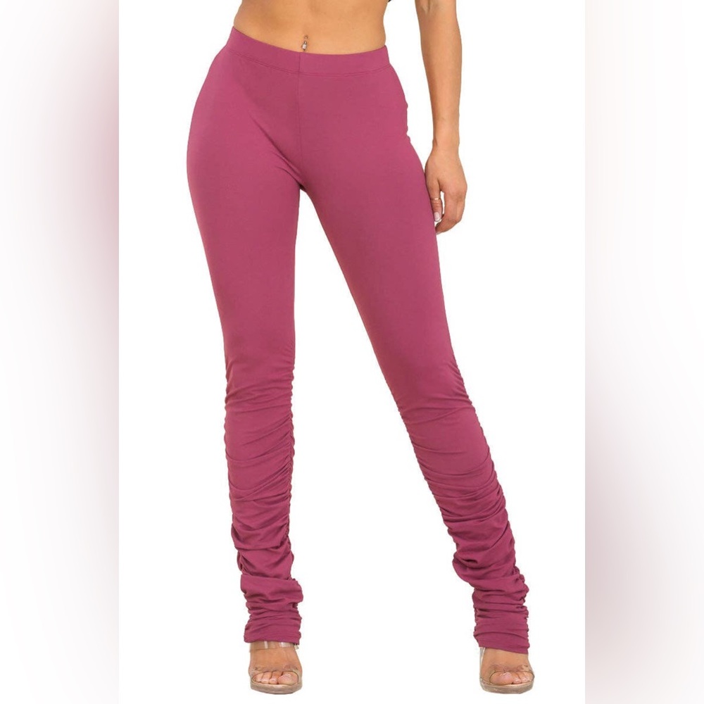 Dani Magenta Plus Size Ruched Pant - Picture 5 of 5